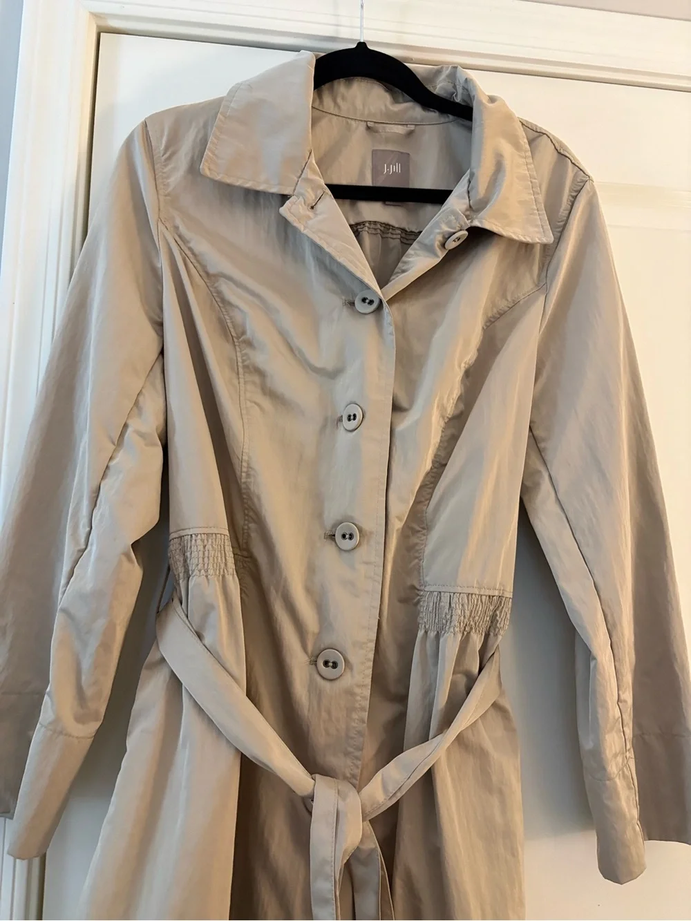 J. Jill Women’s Light Beige Tie-Waist Trench Coat